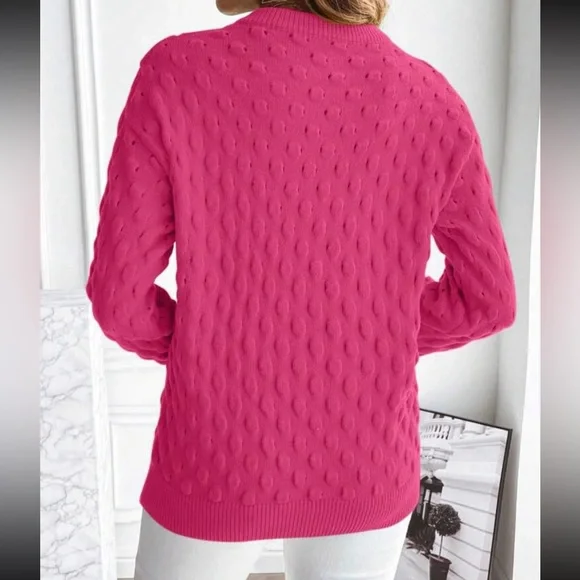 Luxe popcorn knit sweater top - Picture 6 of 16